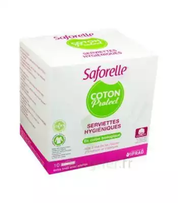 Saforelle Coton Protect Serviette Jetable Avec Ailette B/10 à Harly
